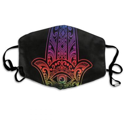 MZERSE Breathable Adjustable Balaclava Face Mask Illuminati Fatima Hamsa All Seeing Eye, Unisex Reusable Washable Soft Fabric Dustproof Mouth Cover Scarf for Outdoor Sports