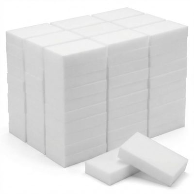100 Pack Melamine Sponge, Multi-Surface White Erasers for Household Messes, Long Lasting Eraser Sponges for Cleaning Walls, Baseboards and Tiles, Multi-Functional Cleaning Tool