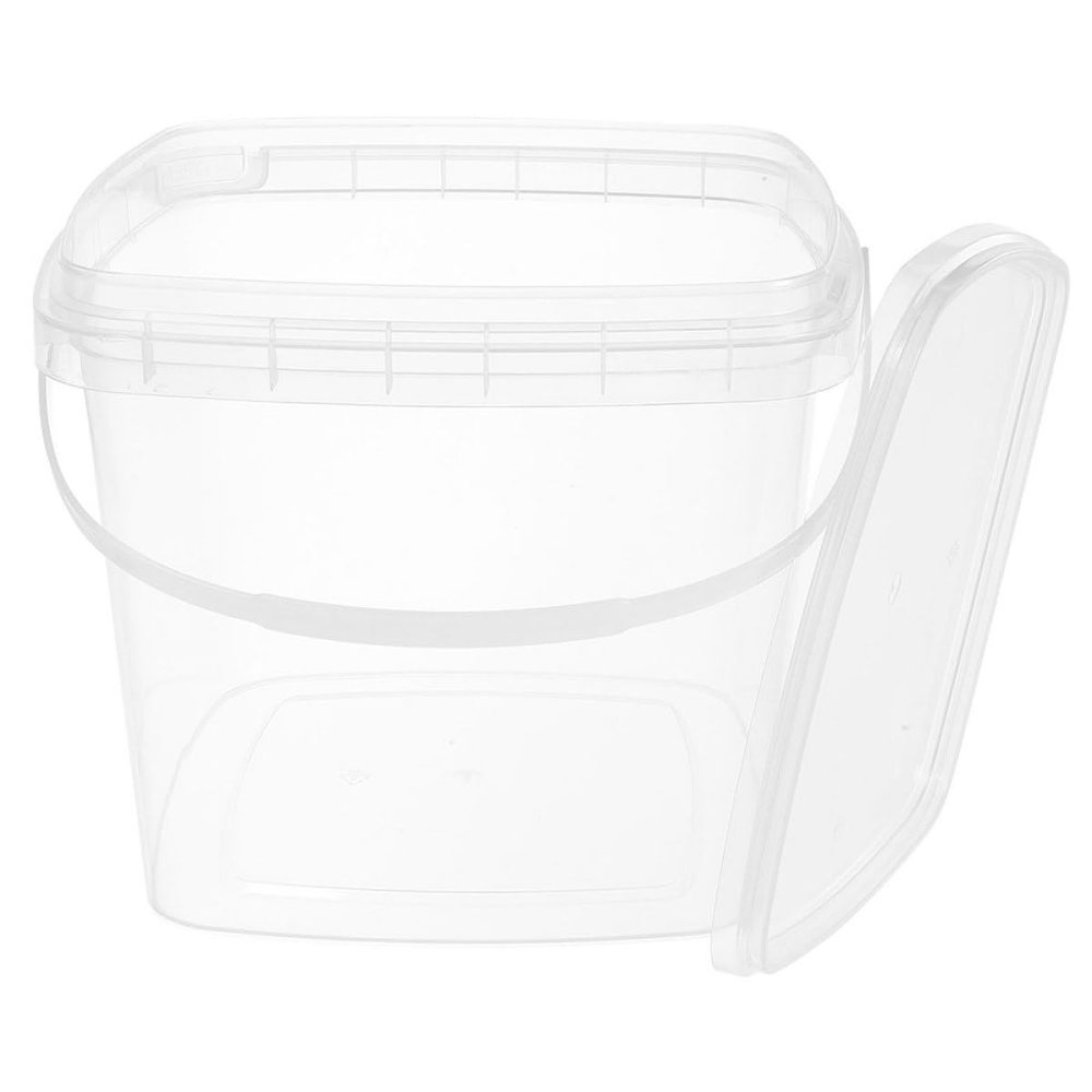ABOOFAN Plastic Bucket with Handle and Lid Reusable 3L Storage Container
