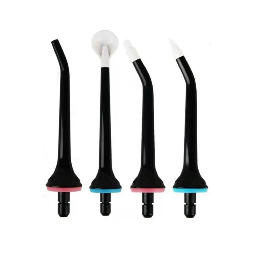 4Pcs Water Flosser Replacement TipsCompatible For MornwellF18/D52/F27/F09/F22/F23/F29/F32 Water Flosser Oral Irrigator,Nozzles(4black MIXED)