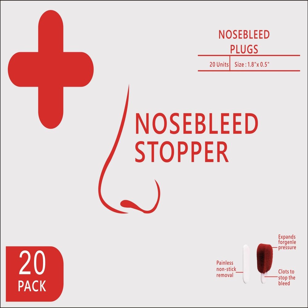 (20 PCS) Nose Bleed Stoppers with Nose Bleed Plugs Fast Painless to Stop Nosebleeds Non-Stick Portable Effective and Safe for Teens Adults Seniors