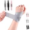 RNOSOPN 2026 New Adjustable Wrist Wrap Support, Elastic Compression Wrap with Thumb Loop, Secure Hook and Loop Closure, One Size, for Sports Gym, Daily Use (Gray) view 1
