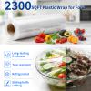 12" x 2300 SqFt Plastic Wrap with Slide Cutter, Commercial Size Cling Wrap for Kitchen, Extra-Long Roll with Built-in Roller, Heavy Duty Plastic Food Wrap for Home or Restaurant BPA Free view 4