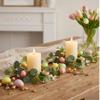 2-Pack Easter Candle Rings, Spring Egg and Berry Candle Wreath with Faux Eucalyptus, Small Floral Holder Ring for Seasonal Decor, Spring Rings view 4