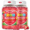 2 Pack Iron Supplement Gummies for Kids with Multivitamin, Calcium, Zinc, Folate - Kids Iron Gummies Support Immune, Blood Builder, Iron Deficiency, Anemia & Energy - Vegan, Strawberry view 1