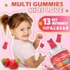 2 Pack Iron Supplement Gummies for Kids with Multivitamin, Calcium, Zinc, Folate - Kids Iron Gummies Support Immune, Blood Builder, Iron Deficiency, Anemia & Energy - Vegan, Strawberry view 2