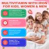 2 Pack Iron Supplement Gummies for Kids with Multivitamin, Calcium, Zinc, Folate - Kids Iron Gummies Support Immune, Blood Builder, Iron Deficiency, Anemia & Energy - Vegan, Strawberry view 3
