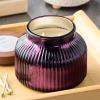 18oz Spicy Cinnamon Stick Scented 2-Wick Candle, Ribbed Mercury Glass Jar with Wooden Lid for Home view 1