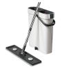 Hand Free Flat Mop 40cm Spin Floor Cleaner Combo Set with Bucket Washable Microfiber Wet Dry Bathroom Toilet Home Mops(40cm Bucket-2-Mop) view 1