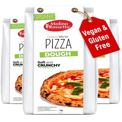Molino Rossetto Organic Pizza Dough Mix, Active Dry Yeast - 17.6 oz, 3 Pack