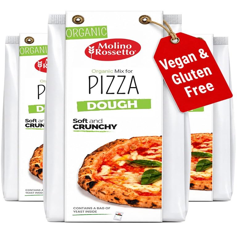 Molino Rossetto Organic Pizza Dough Mix, Active Dry Yeast - 17.6 oz, 3 Pack
