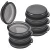 KICHOUSE Portable Pill Organizer 6pcs Set, Black Daily Medicine Dispenser with 3 Compartments for 3 Times A Day, Travel Vitamin Case and Sealed Household Container view 1