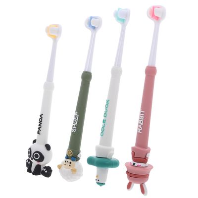 Beaupretty Toothbrush 4pcs Three-Sided Soft Bristle Manual Toothbrush and Babies Ages 3+ Promotes Complete Oral Care and Healthy Brushing Habits