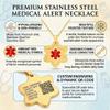 Medical Alert Necklace for Women Men, Stainless Steel Emergency ID Pendant with Medical Symbol, Custom Engraving or Dynamic QR Code, Hypoallergenic Matte Finish Medical Identification Jewelry (QR, Golden) view 3