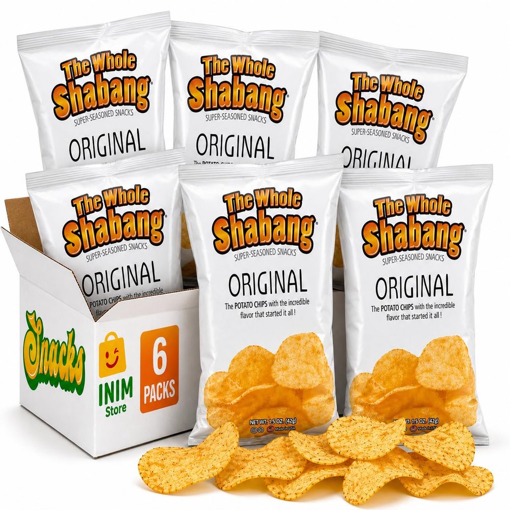 INIM Store The Whole Shabang Chips Original Flavor 6 Pack Bundle 6 oz Bags Variety Pack Legendary Whole Shabang Potato Chips Individually Wrapped Snacks