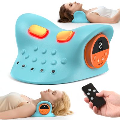 2026 Neck Massager 4-in-1 with Deep Tissue 3D Kneading & Soothing Heat - Portable Cordless Pillow for Cervical Traction,Shoulder and Back Relief,9 Intensity Levels with Type-C Charge For Home Office