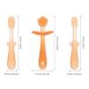 Uonlytech Toothbrush and Tongue Cleaner 3pcs Silicone Soft Oral Care for Newborns Soft Tissue Care Autumn Tone view 2