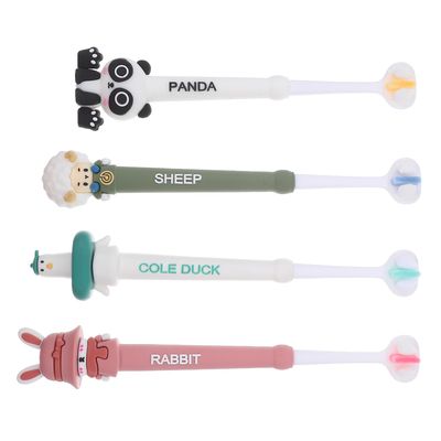 Ipetboom 4pcs Manual Toothbrush Set with Soft Extra Soft Bristles, Three-Sided Design for Complete Oral Care, Suitable and Babies Aged 3+ Years
