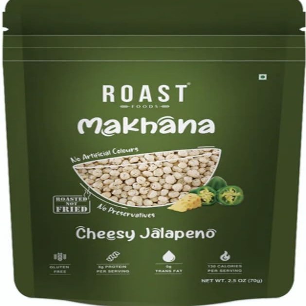 ROAST FOODS Makhana Cheesy Jalapeno, Roasted Not Fried, Gluten Free, 2g Protein, 2.5 oz