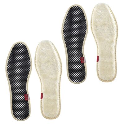 GOOHOCHY 2 Pairs Thickened Winter Insoles Plush Shoe Cushions Warm Imitation Wool Inserts Breathable Sweat-Absorbing Foot Warmers for Men and Women Size 38