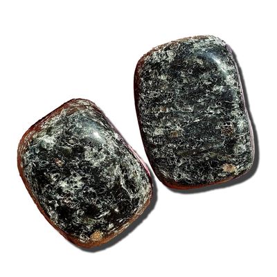 Nuummite the Sorcerers Stone from Greenland Natural Healing Crystal Gemstone Tumbled and Hand Polished Stone 2 piece set of Nuummite