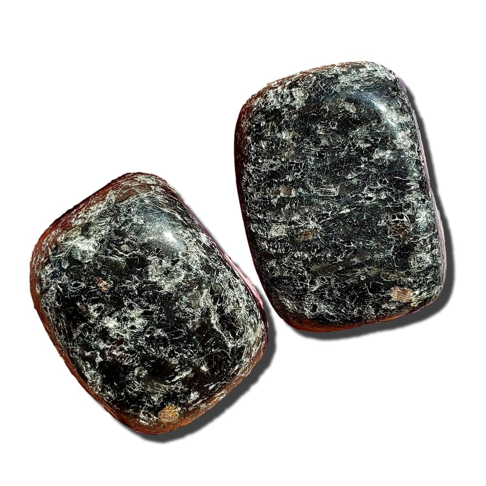 Nuummite the Sorcerers Stone from Greenland Natural Healing Crystal Gemstone Tumbled and Hand Polished Stone 2 piece set of Nuummite