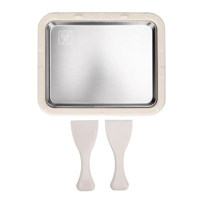 Alomejor DIY Soft Serve Ice Cream Maker Shaved Ice Machine for Homemade Desserts Stainless Steel Easy for Children and Adults