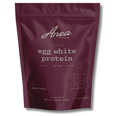 Anea Protein Powder, Egg White Protein Powder, Complete Amino Acids, Egg Whites, No Artificial Sweeteners, Gluten Free, Dairy Free, Soy Free, Mixed Berry Flavor, Informed Choice Certified, 20 Servings