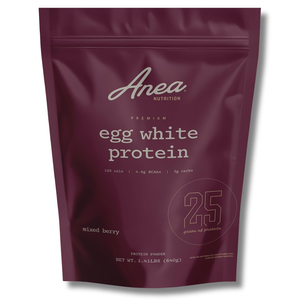 Anea Protein Powder, Egg White Protein Powder, Complete Amino Acids, Egg Whites, No Artificial Sweeteners, Gluten Free, Dairy Free, Soy Free, Mixed Berry Flavor, Informed Choice Certified, 20 Servings