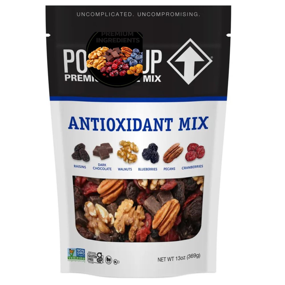 Power-Up Antioxidant Trail Mix Perfect Kosher Snack Mix with Walnuts, Pecans, Cranberries, Raisins, Blueberries & Dark Chocolate Gluten-Free, Non-GMO 26 oz (2 Pack 13 oz Resealable Bags)