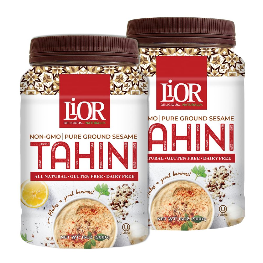 LiOR Tahini Paste, Pure Stone Ground Sesame Seed Butter - USDA Single-Ingredient Ethiopian Sesame - Creamy Tahini Sauce for Hummus and Dubai Chocolate - Kosher Vegan, 16 oz Pack 2