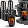 Jycnolm [50 Sets - 16oz Round Bottom Black Plastic Cups with Lids and Straws, Disposable Iced Coffee Cups with Lids To Go Cold Drink Cups for Smoothies, Juices, Party Catering view 4