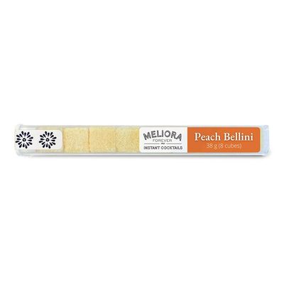 Meliora Forever Peach Bellini Instant Cocktail Cubes, Sugar Cubes with Premium Peach Bitters, 8 Count Tube, Makes 8 Drinks