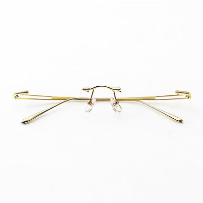 1 Pair Metal Frame Arms Rimless Titanium Alloy Glasses Legs and Nose Bridge Glasses Replacement Temple Eyewear Frame Temple Screws and Screwdriver (Single Hole)