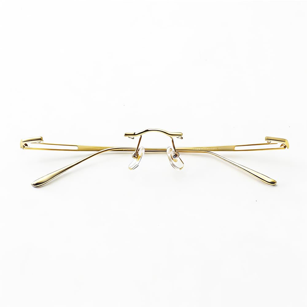 1 Pair Metal Frame Arms Rimless Titanium Alloy Glasses Legs and Nose Bridge Glasses Replacement Temple Eyewear Frame Temple Screws and Screwdriver (Single Hole)