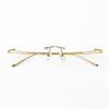 1 Pair Metal Frame Arms Rimless Titanium Alloy Glasses Legs and Nose Bridge Glasses Replacement Temple Eyewear Frame Temple Screws and Screwdriver (Single Hole)