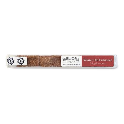 Meliora Forever Winter Spiced Old Fashioned Instant Cocktail Cubes, Maple, Rosemary Cinnamon, Demerara Sugar infused with 18.21 Prohibition Aromatic Bitters, and natural flavors, 8 Pack
