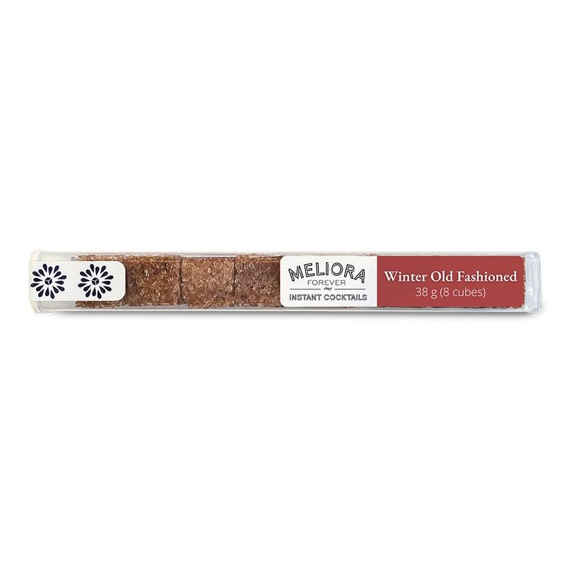 Meliora Forever Winter Spiced Old Fashioned Instant Cocktail Cubes, Maple, Rosemary Cinnamon, Demerara Sugar infused with 18.21 Prohibition Aromatic Bitters, and natural flavors, 8 Pack