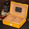 Cigar Humidor Box with Spanish Cedar Wood Interior, Humidifier, Hygrometer, and Divider Holds 35 Cigars view 1