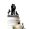 Egeshangb Gay Two Men Kissing With Dogs Cake Topper, Custom Families Silhouette Cake Insert for Shower Birthday Wedding Engagement Anniversary Reception Special Events Ceremony Party Decoration. view 1