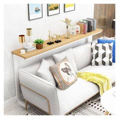 YXXSDP Long Slim Behind Couch Table with Sturdy Structure, Customizable Narrow Entryway Console, Bedside Gap Storage Shelf Easy Assembly(Wooden+White,120x20x90cm)