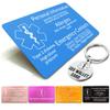 Xuggae Custom Medical Alert Cards for WalletEngraved Custom ID Card Emergency Contact Card Aluminum, Credit Card Size, Diabetic Supplies for Emergency Identification (Blue) view 1