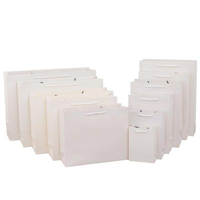 10pcs Paper Gift Bags with Handles, Paper Party Favor Bags for Christmas, Favor, Birthday, Wedding, Events(White,Vertical 16X 8X18CM)