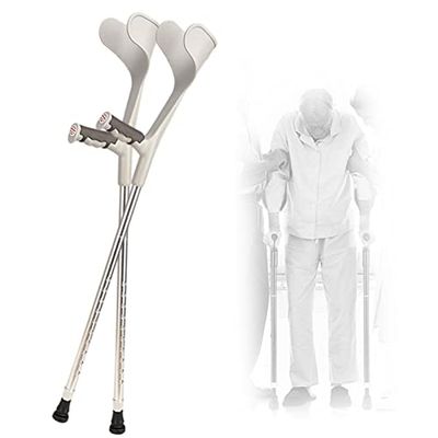 Ergonomic Forearm Crutches, Aluminum Folding Crutches for Elderly and Physically Impaired (2 Units)