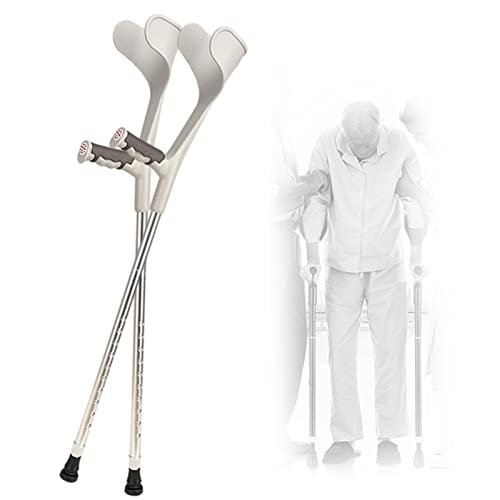 Ergonomic Forearm Crutches, Aluminum Folding Crutches for Elderly and Physically Impaired (2 Units)