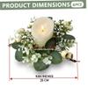 4 Pack Eucalyptus Candle Ring, Artificial Spring Greenery Candle Wreath for Table Centerpiece, 10 Inch Small Eucalyptus Wreath for Easter Wedding Party view 2