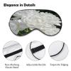 Flower White Sleep Mask Block Light Eye Sleep Shade Cover Comfortable Lightweight Sleeping Blindfold Soft Breathable Night Eye Cover Adjustable Band Eye Mask for Men Women view 3