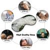 Flower White Sleep Mask Block Light Eye Sleep Shade Cover Comfortable Lightweight Sleeping Blindfold Soft Breathable Night Eye Cover Adjustable Band Eye Mask for Men Women view 4