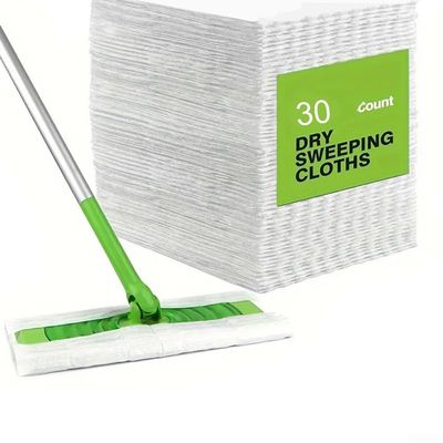 10 pcs Dry Sweeping Cloths Pads for Floor Mopping, Electrostatic Duster Mop Refills for Hardwood Tile Laminate, 10-Pack White Fiber Cleaning Sheets