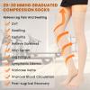2 Pairs Compression Stockings for Women & Men, 20-30mmHg Thigh High Compression Socks, Open Toe Medical Compression Socks with Silicone Dot Band for Sport Swelling Varicose Veins, Beige view 3
